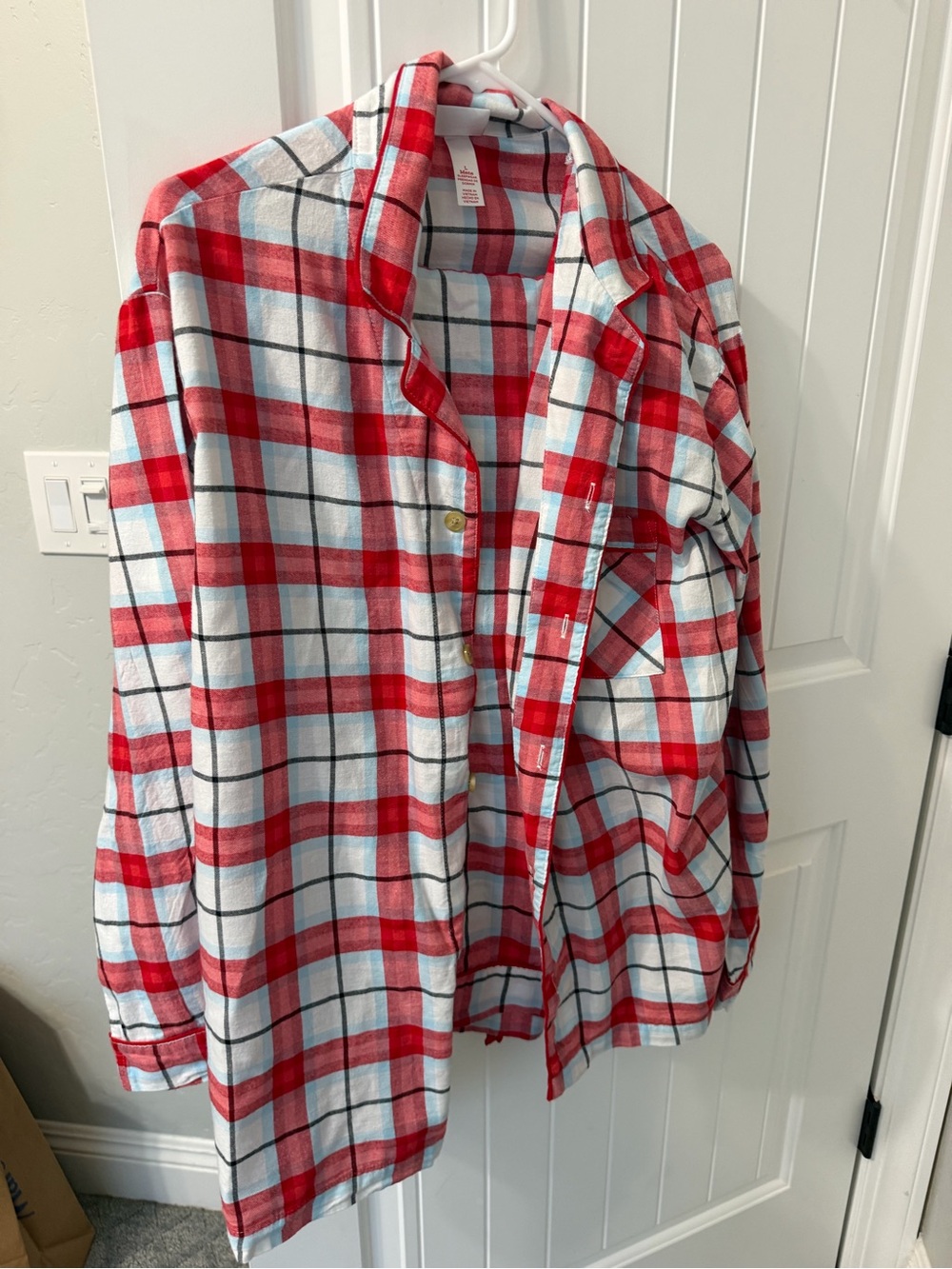 Men's Red and White Plaid pajamas